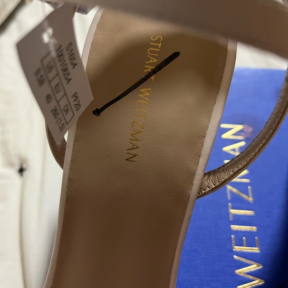 New Stuart Weitzman New Kassidy Heeled Sandal Color:Seashell 8.5 B Medium Width - Picture 12 of 17